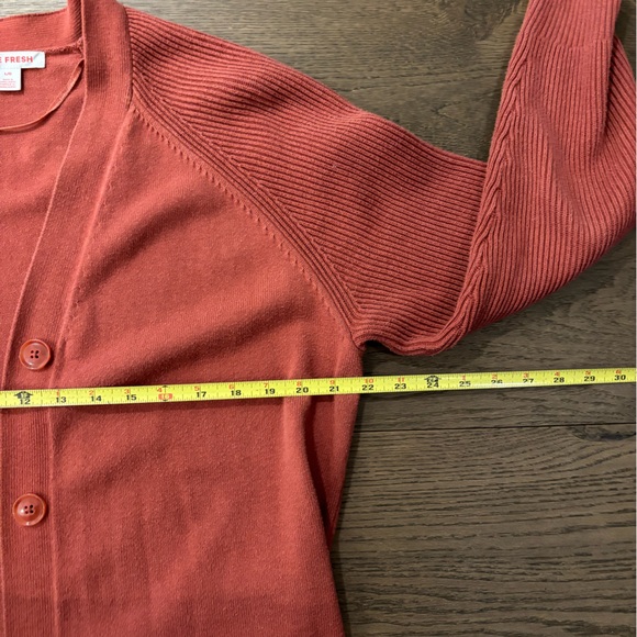 Joe Fresh Orange cardigan, women’s size large - Picture 4 of 4
